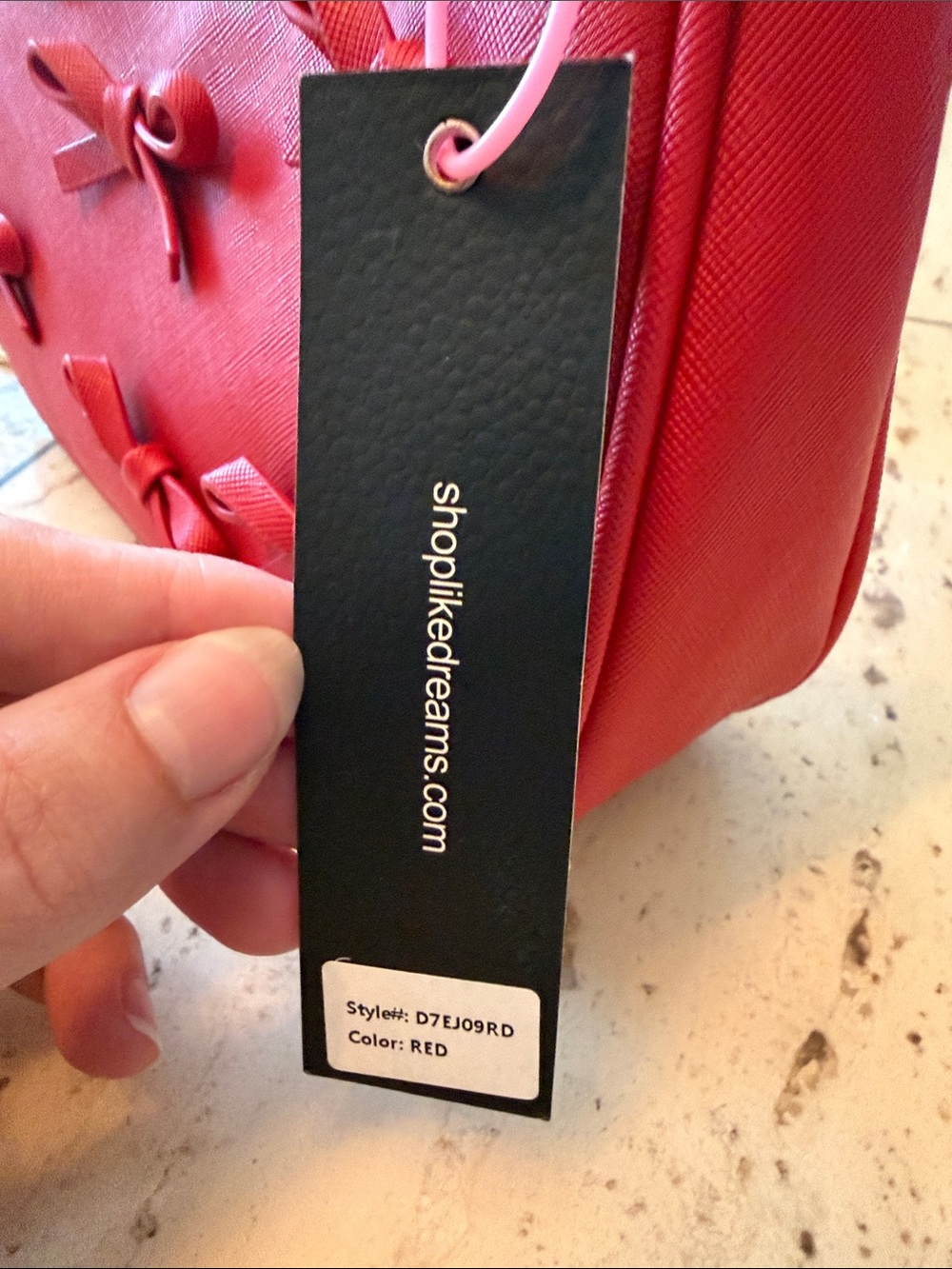 Like Dreams NWT Red Mini Shoulder Bag with Decorative Bows - Picture 4 of 13